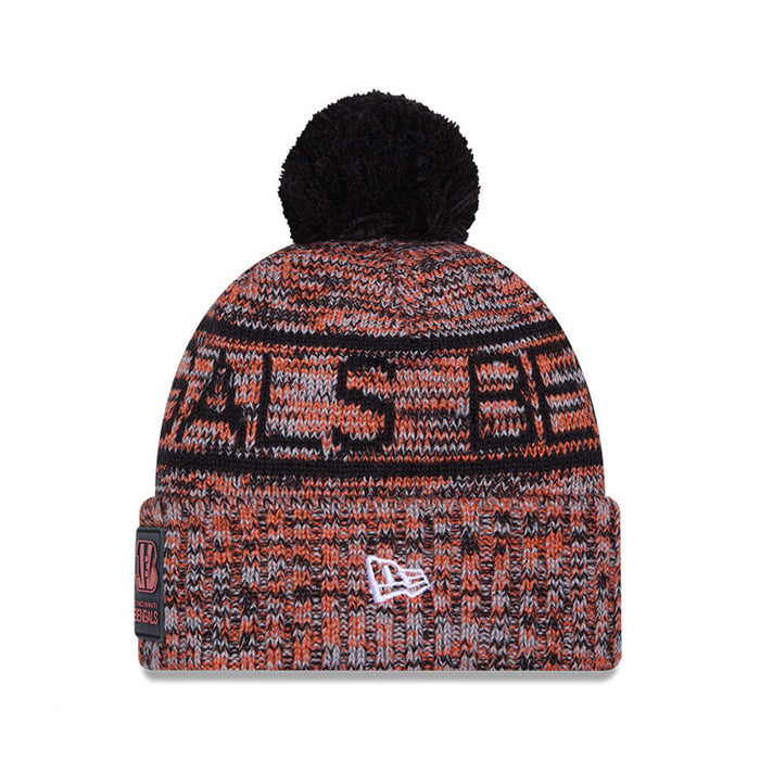Cincinnati Bengals New Era 2025 Sideline Cold Weather Cuffed Knit Hat with Pom