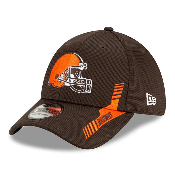 Cleveland Browns 2021 New Era NFL Sideline Home Brown 39THIRTY Flex Hat