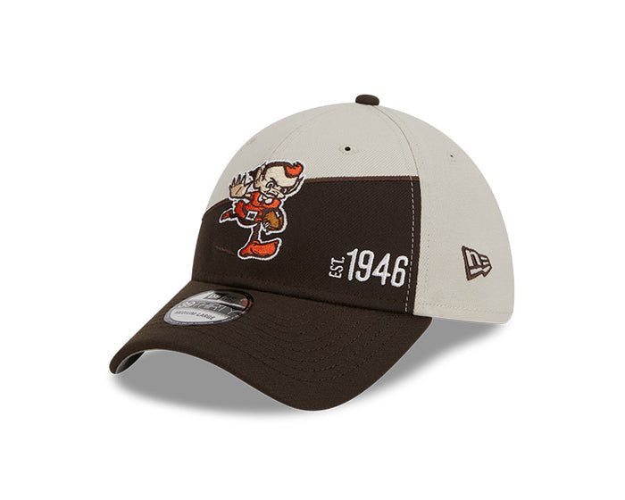 Cleveland Browns New Era 2023 Historic Sideline 39THIRTY Flex Hat - Cream/Brown
