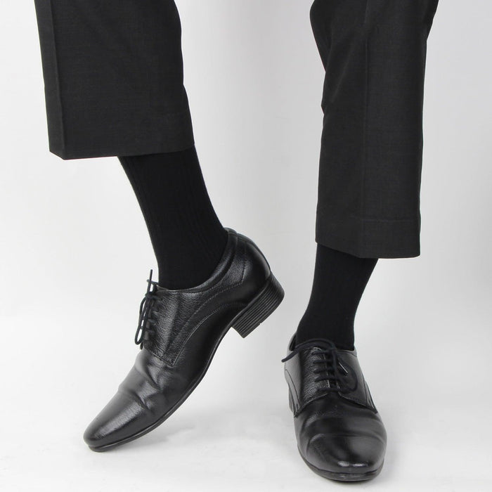 Ribbed Formal Socks - Black