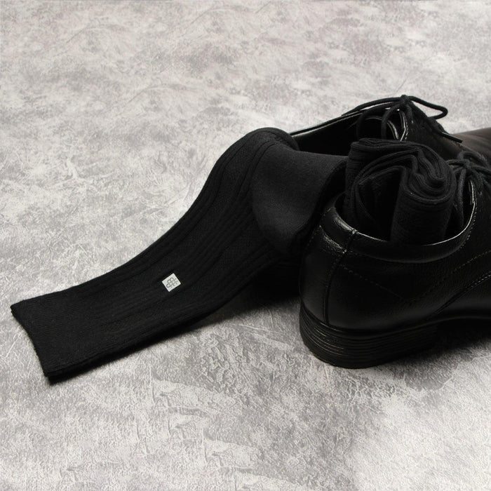 Designer Ribbed Formal Socks - Black