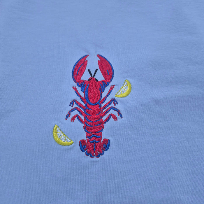 Cotton TShirt- Sky Blue Off Shoulder-Lobster