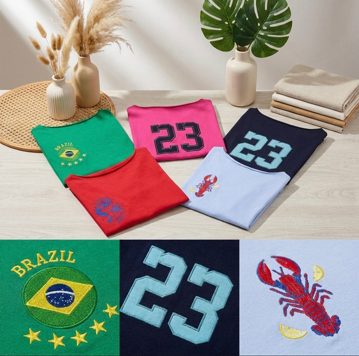 Cotton TShirt- Sky Blue Off Shoulder-Lobster
