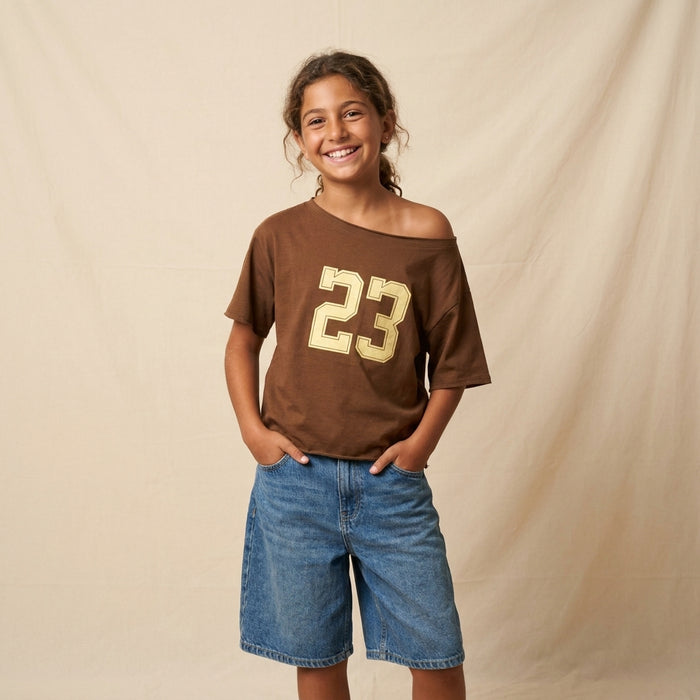 Cotton Tshirt-Number 23-Brown