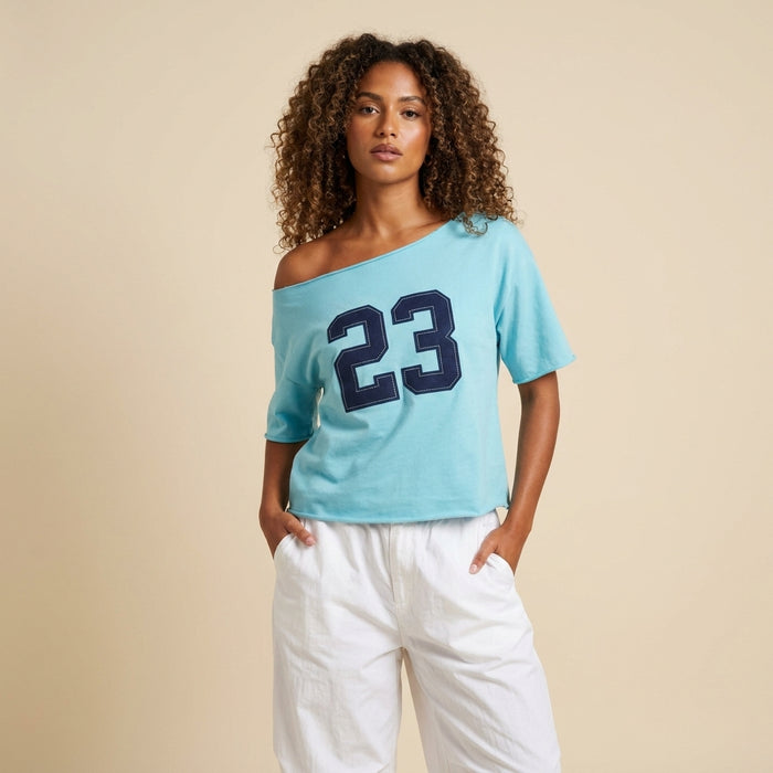 Cotton Tshirt-Number 23-Turquoise