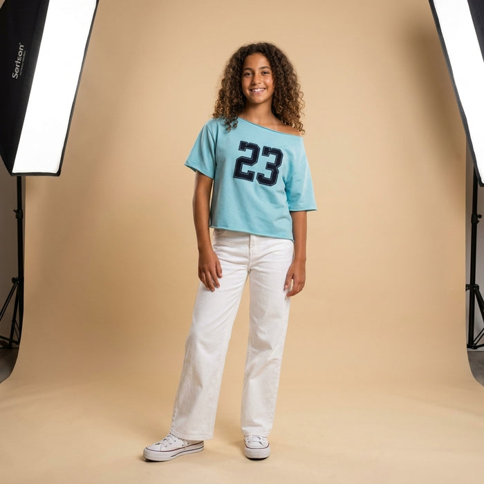 Cotton Tshirt-Number 23-Turquoise