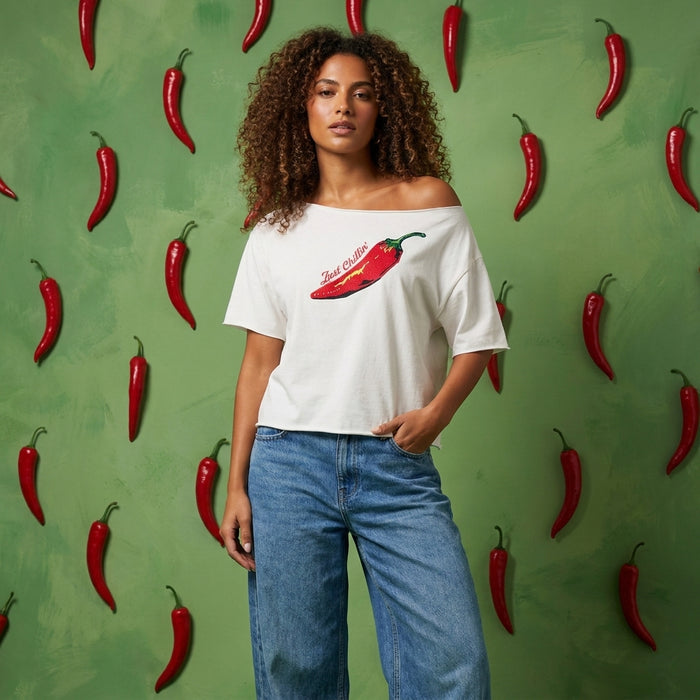 Cotton Tshirt-Off White-Chilli Pepper