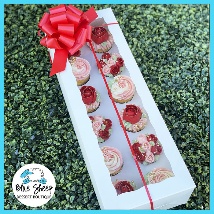 Cupcake Bouquet Valentines Gift Box - One Dozen