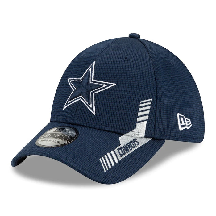 Dallas Cowboys 2021 New Era NFL Sideline Home Navy 39THIRTY Flex Hat