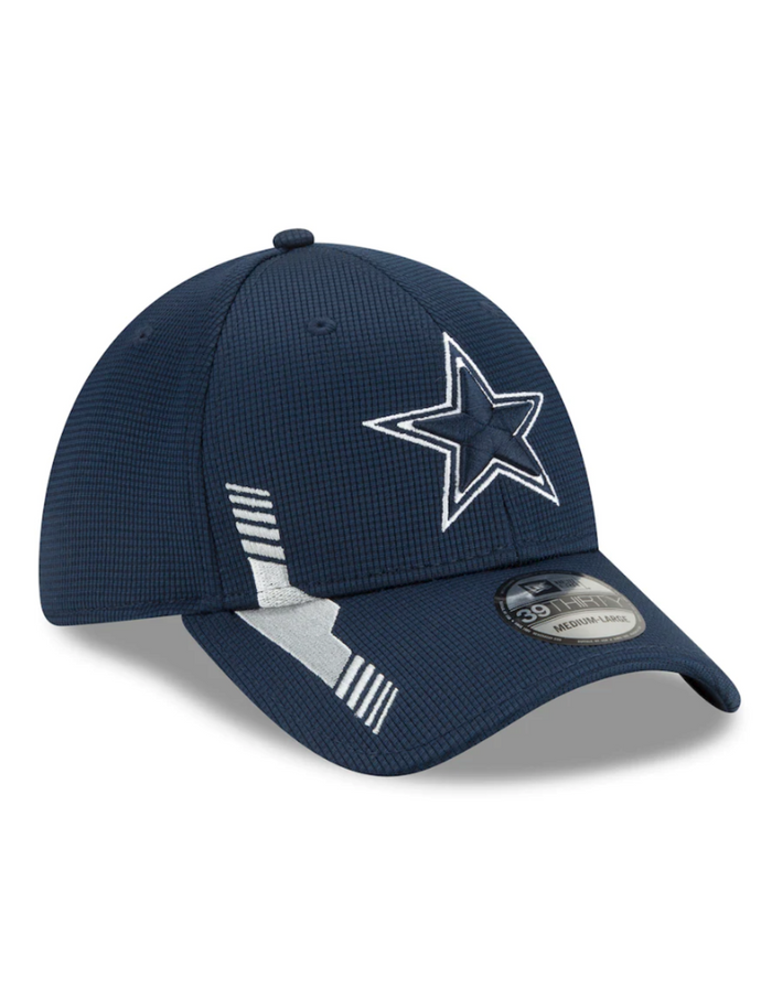 Dallas Cowboys 2021 New Era NFL Sideline Home Navy 39THIRTY Flex Hat