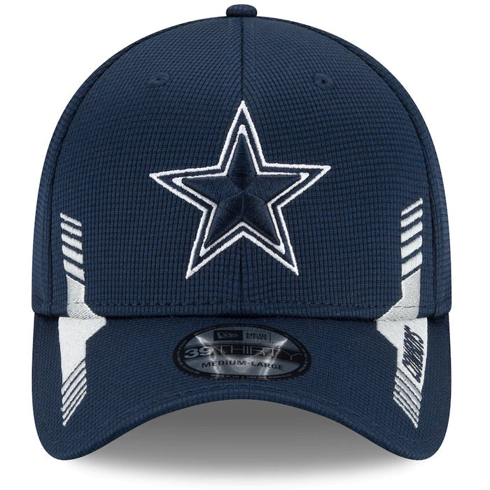 Dallas Cowboys 2021 New Era NFL Sideline Home Navy 39THIRTY Flex Hat