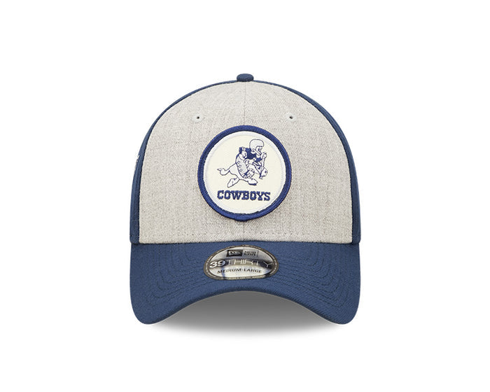 Dallas Cowboys New Era 2022 Sideline 39THIRTY Historic Flex Hat - Heathered Gray/Navy