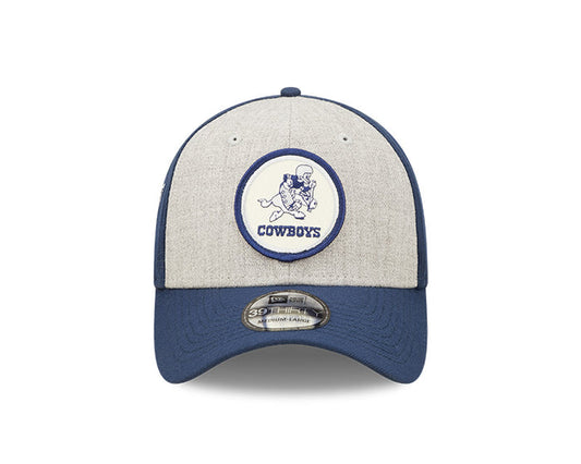 Dallas Cowboys New Era 2022 Sideline 39THIRTY Historic Flex Hat - Heathered Gray/Navy