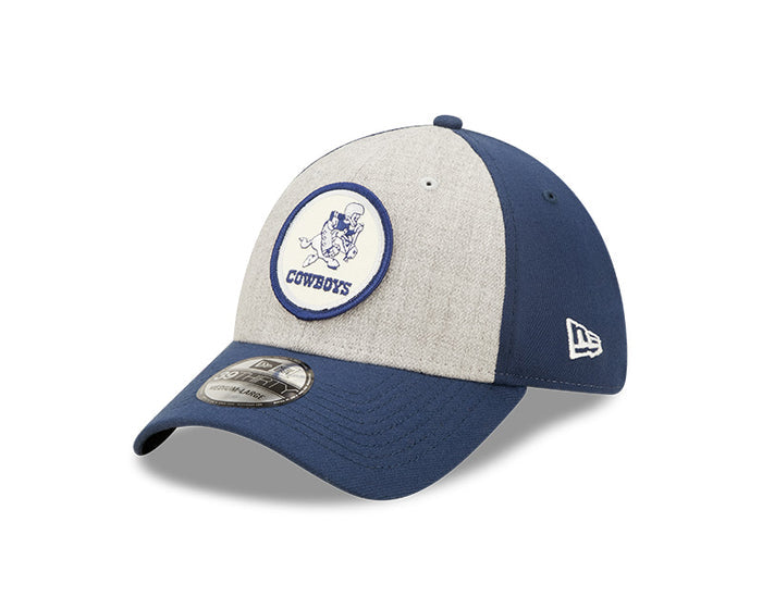 Dallas Cowboys New Era 2022 Sideline 39THIRTY Historic Flex Hat - Heathered Gray/Navy