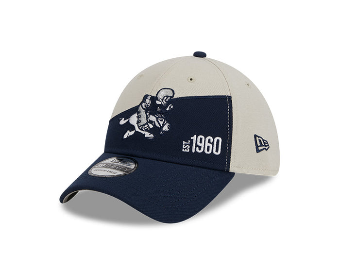 Dallas Cowboys New Era 2023 Historic Sideline 39THIRTY Flex Hat - Cream/Navy