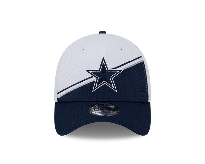 Dallas Cowboys New Era 2023 Sideline 39THIRTY Flex Hat - White/Navy