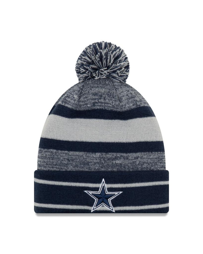 Dallas Cowboys Primary Logo New Era Grey/Blue - Cuffed Knit Pom