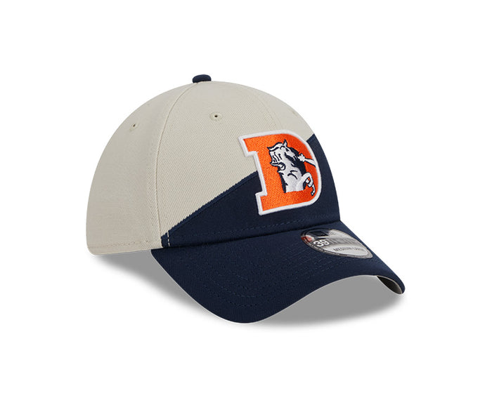 Denver Broncos New Era 2023 Historic Sideline 39THIRTY Flex Hat - Cream/Navy