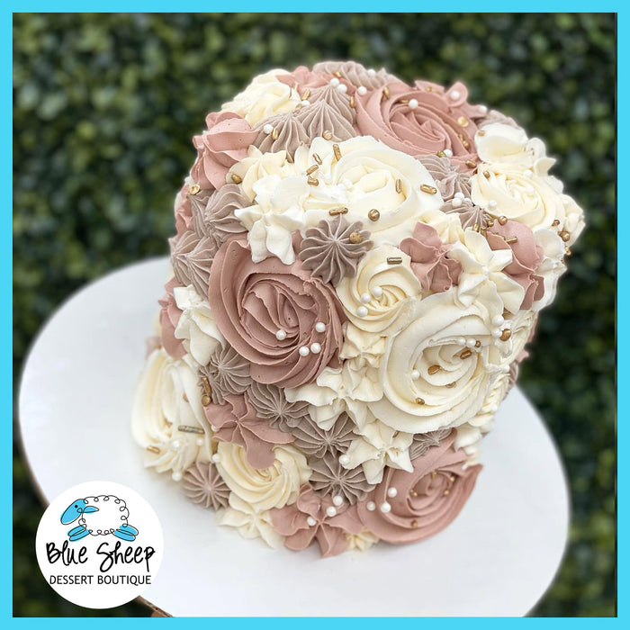 desert mauve floral textures cake