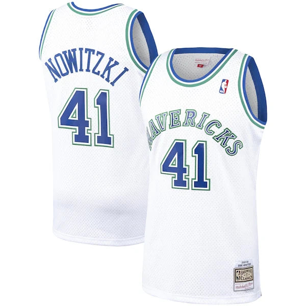 Dirk Nowitzki #41 Dallas Mavericks Mitchell & Ness 1998-99 Hardwood Classic Swingman Jersey - White