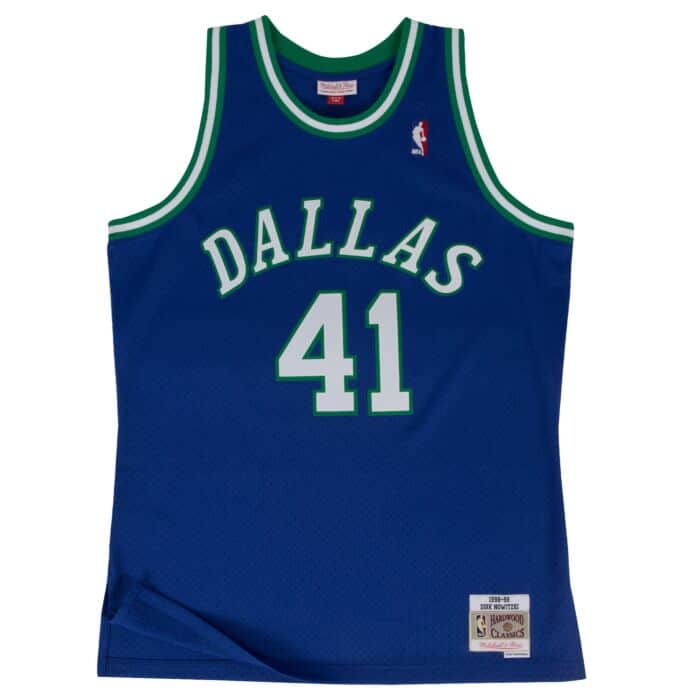 Dirk Nowitzki #41 Dallas Mavericks Mitchell & Ness 1998-99 Hardwood Classic Swingman Jersey - Blue