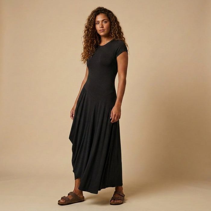 Draped Dress-Black