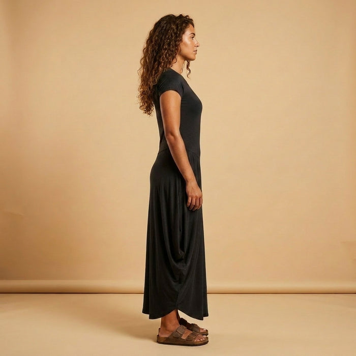 Draped Dress-Black