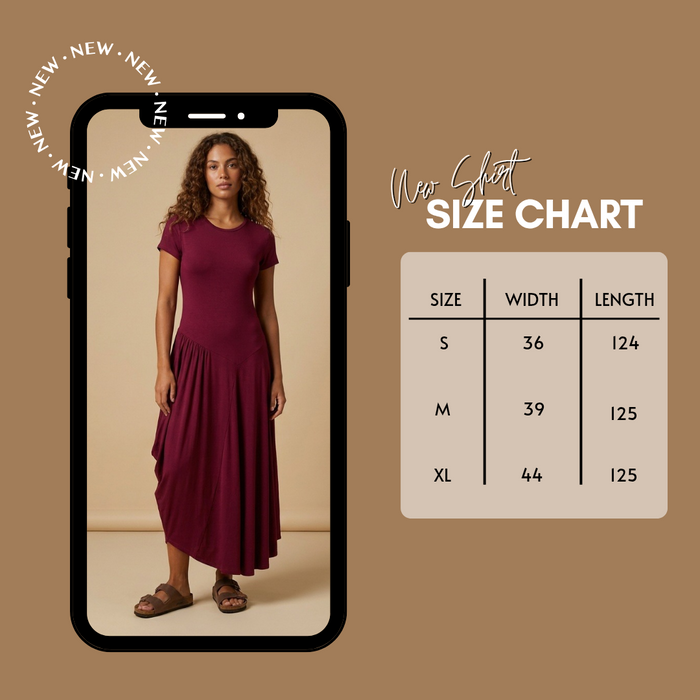 Draped Dress-Burgundy