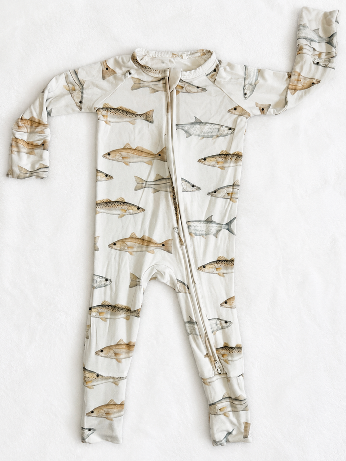 Drifters - Snook, Tarpon, Redfish & Trout - Bamboo Zippy Sleeper Pajamas - Ready to Ship