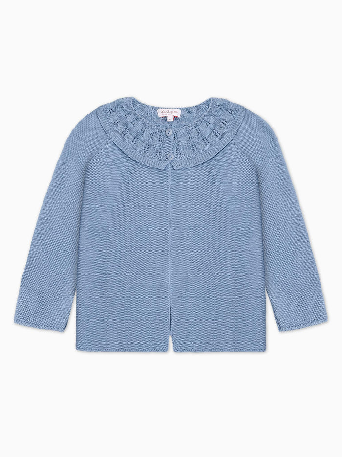 Dusty Blue Baena Merino Girl Cardigan