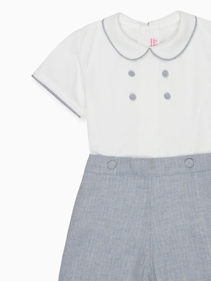 Dusty Blue Fantino Baby Boy Set