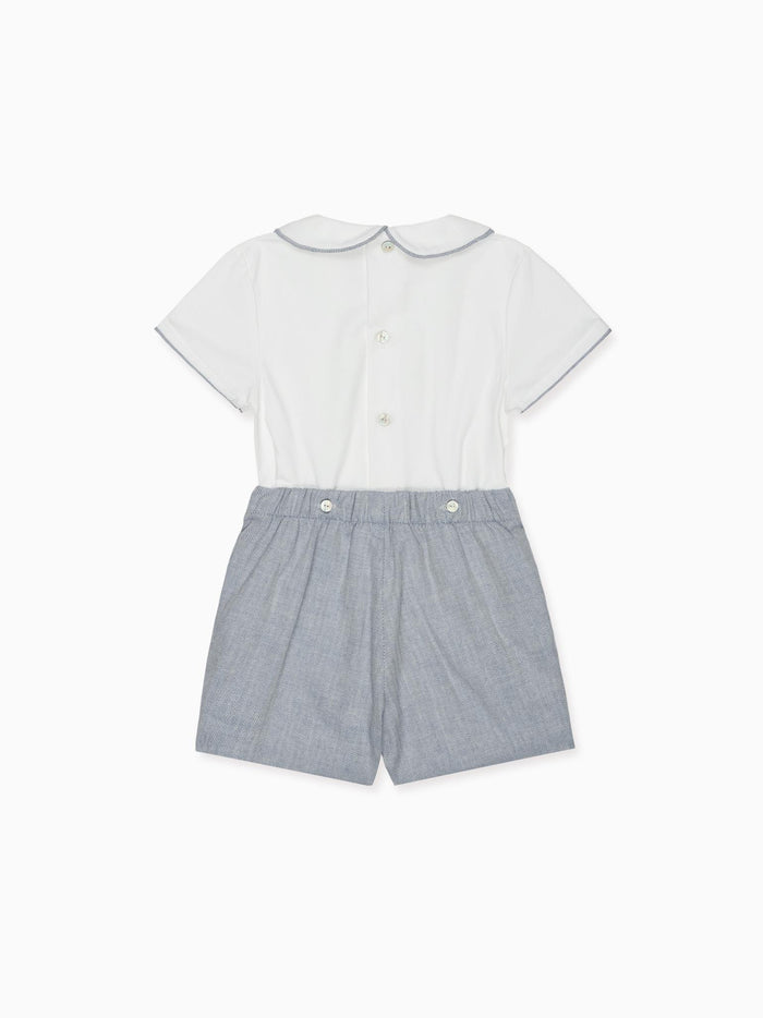 Dusty Blue Fantino Baby Boy Set