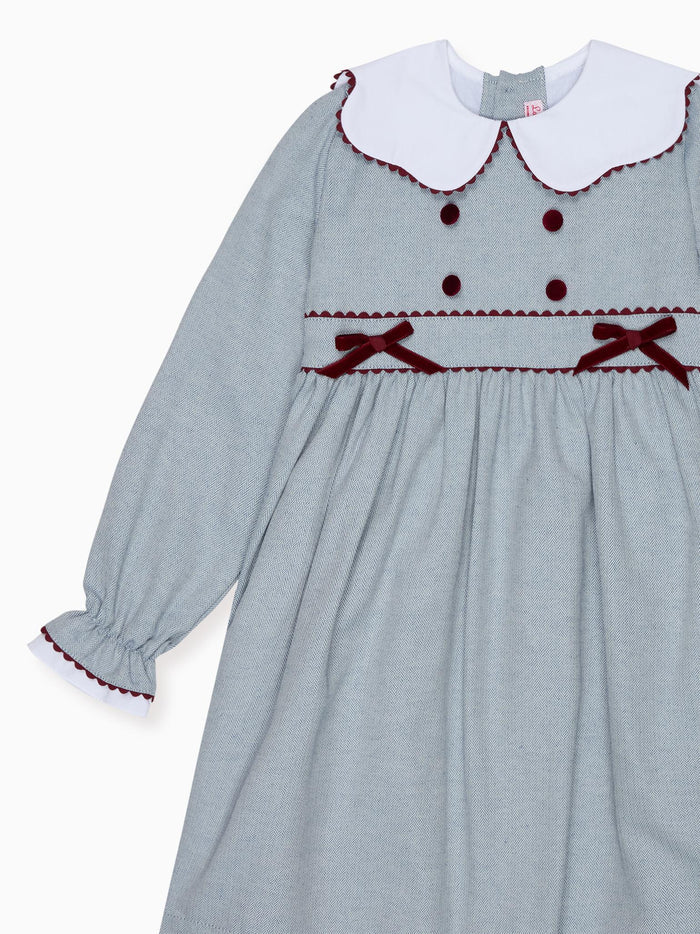 Dusty Blue Rosalie Girl Empire Dress