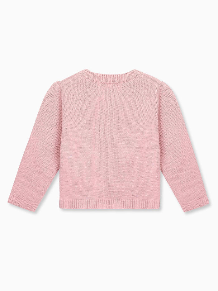 Dusty Pink Angela Merino Baby Girl Cardigan