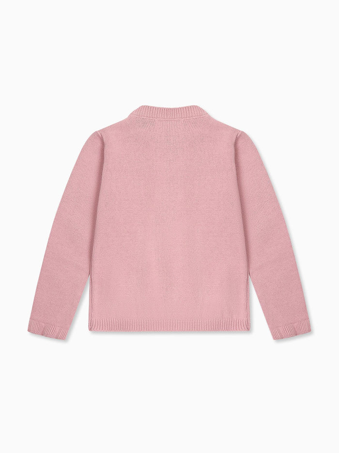 Dusty Pink Angela Merino Girl Cardigan