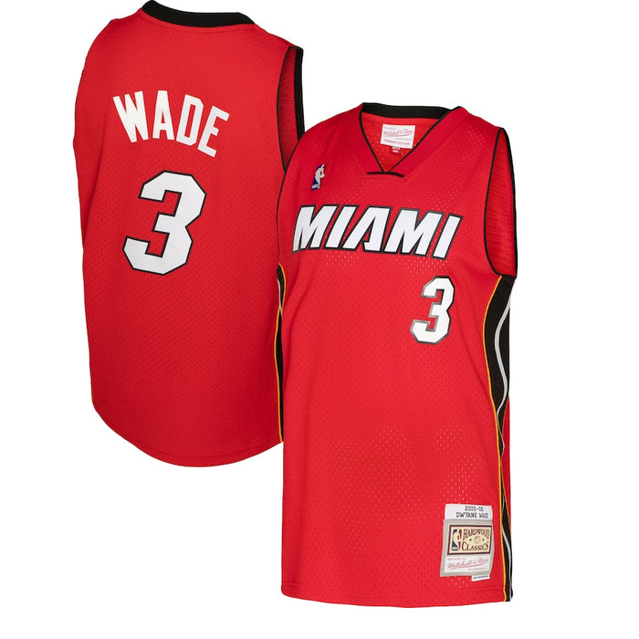 Dwyane Wade #3 Miami Heat Mitchell & Ness 2005-06 Hardwood Classics Swingman Jersey - Red