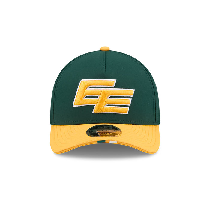 Edmonton Elks CFL 2026 New Era On-Field Side Line 9FORTY M-Crown A- Frame Adjustable Hat - 2 Tone Green/Yellow