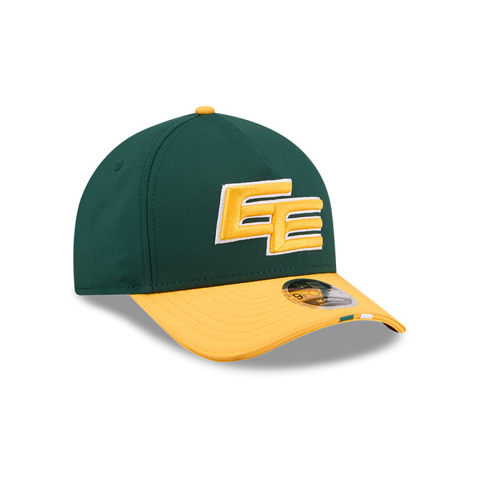Edmonton Elks CFL 2026 New Era On-Field Side Line 9FORTY M-Crown A- Frame Adjustable Hat - 2 Tone Green/Yellow