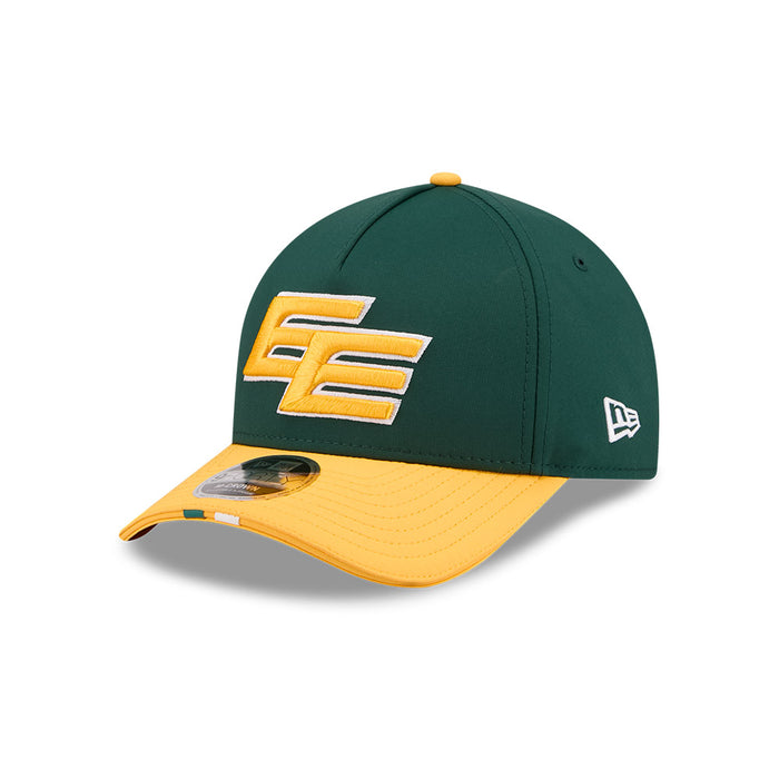 Edmonton Elks CFL 2026 New Era On-Field Side Line 9FORTY M-Crown A- Frame Adjustable Hat - 2 Tone Green/Yellow
