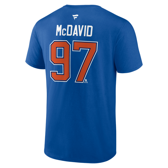 Edmonton Oilers Conner McDavid #97 Fanatics T-Shirt - Blue