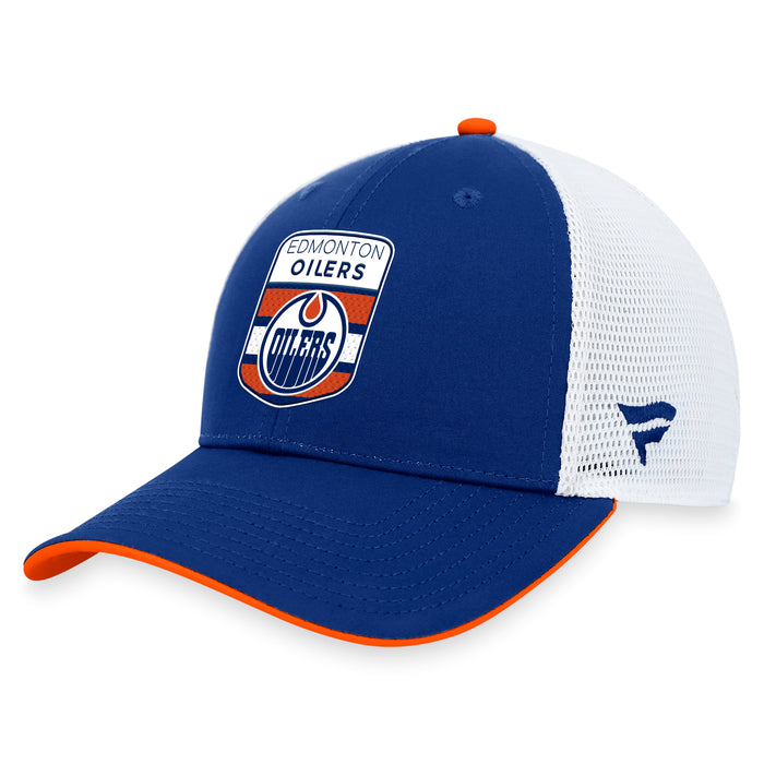 Edmonton Oilers Fanatics Branded Blue 2023 NHL Draft On Stage Trucker Adjustable Hat