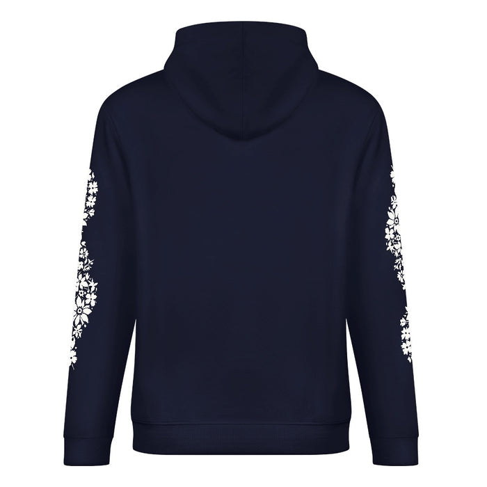 ETC Floral Cat Navy Cotton Hoodie