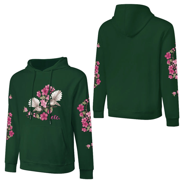ETC Floral Fantail Cotton Forest Green Hoodie