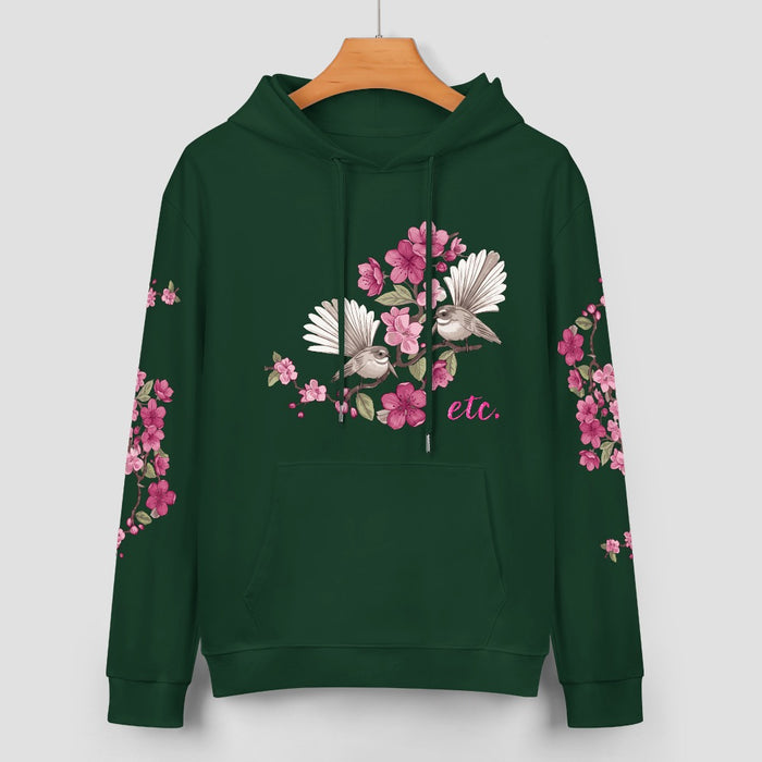 ETC Floral Fantail Cotton Forest Green Hoodie