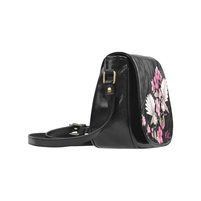 ETC Floral fantail PU Leather Saddle Bag