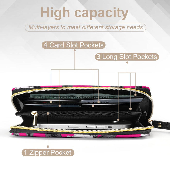 ETC Hot Pink Monochrome Floral PU Leather
