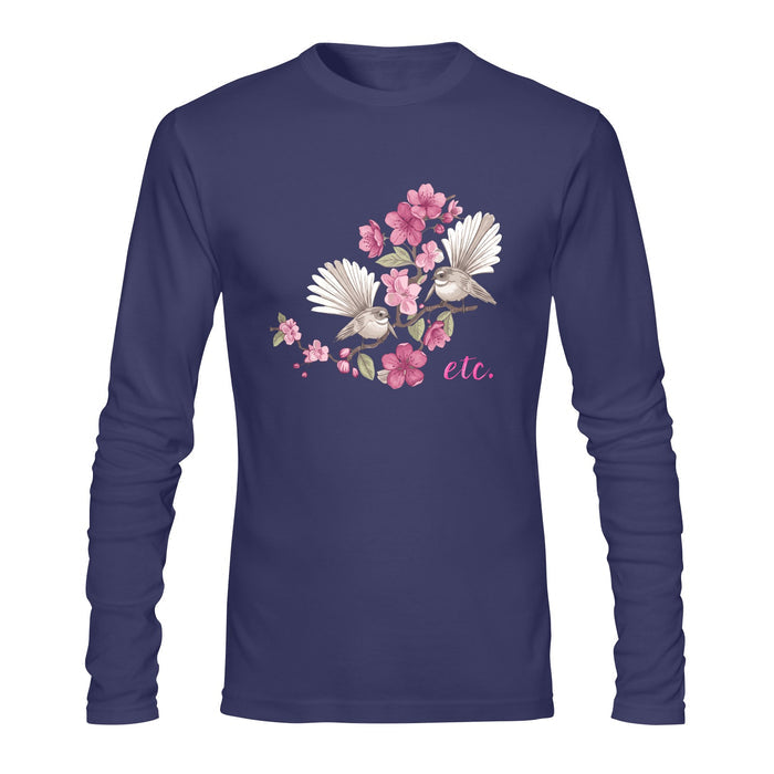ETC Navy Fantail Floral Long Sleeve Cotton Tee