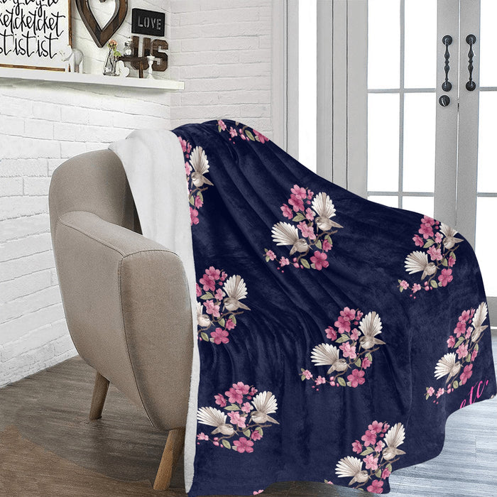 ETC Navy Floral Fantail Plus Blanket