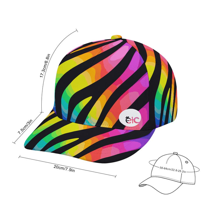 ETC Zebra Rainbow Print Baseball Cap