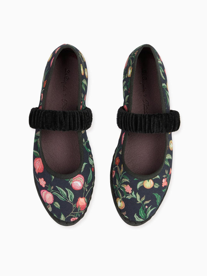 Flabelus x La Coqueta Woman Black Pomegranate Mafalda Mary Jane Shoes